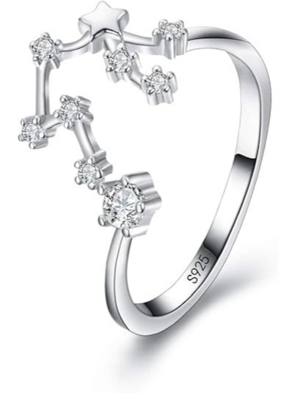 Scorpio (Oct 24 - Nov 22) 925 Silver CZ Horoscope Zodiac Constellation Ring